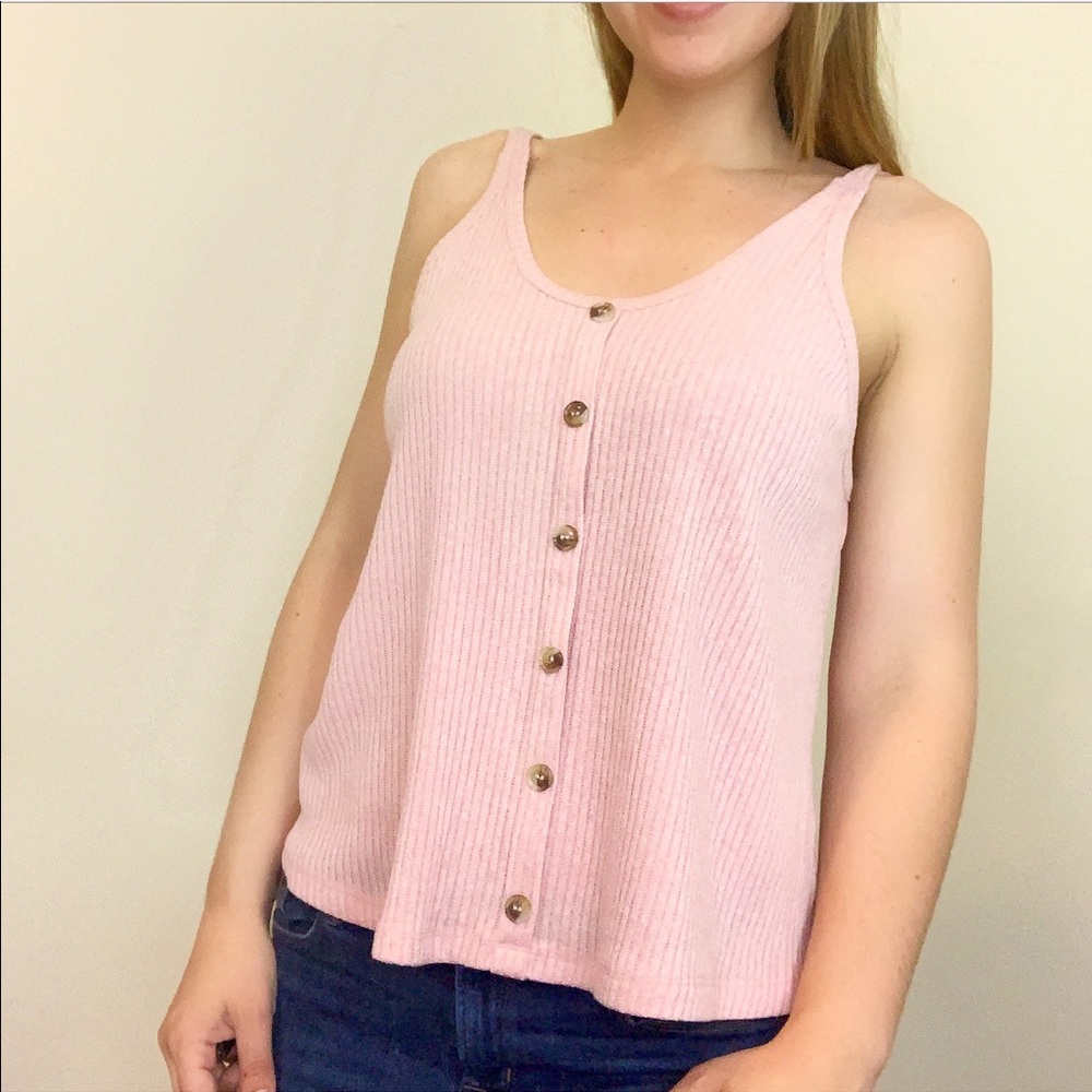 'Faithfully' Buttoned Rib Tank - Picture 5 of 5